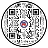 A qr code with the republican logo on it.