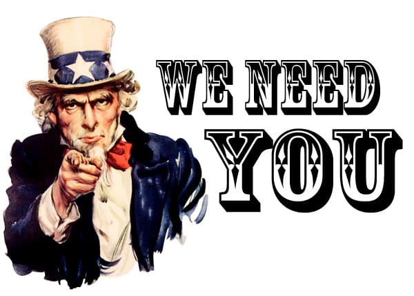 A picture of uncle sam with the words " we need you ".